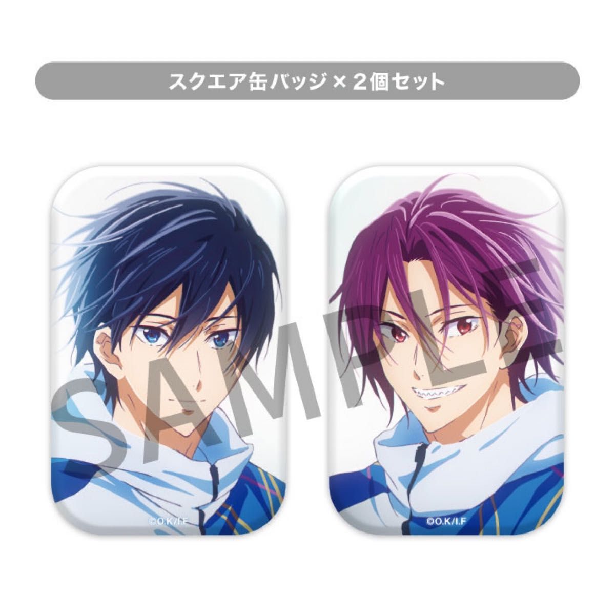 Free! 松岡凛 スクエア缶バッジ-