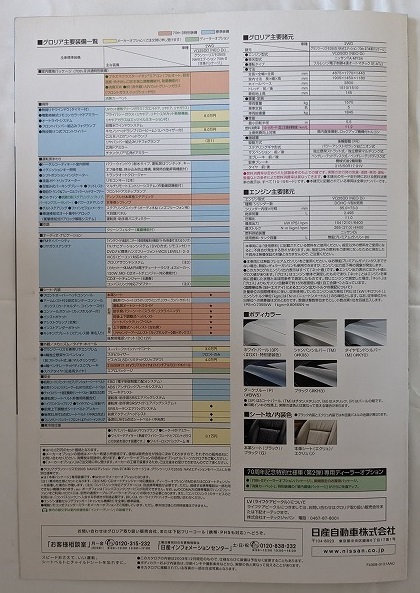 グロリア　グランツーリスモ 250S 70th-Ⅱ　本革パッケージ　(MY34)　車体カタログ　2003年12月　GLORIA　古本・即決　№ 6103 ⑲