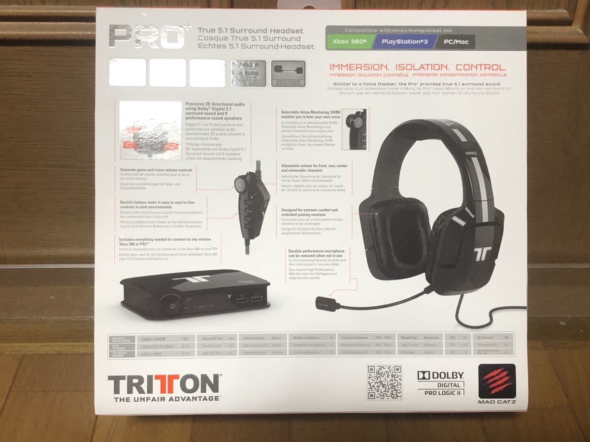 【新品未使用】TRITON PRO Ture 5.1 Surround Headset ゲーミング ヘッドセット PS3 PS4 PC_画像2
