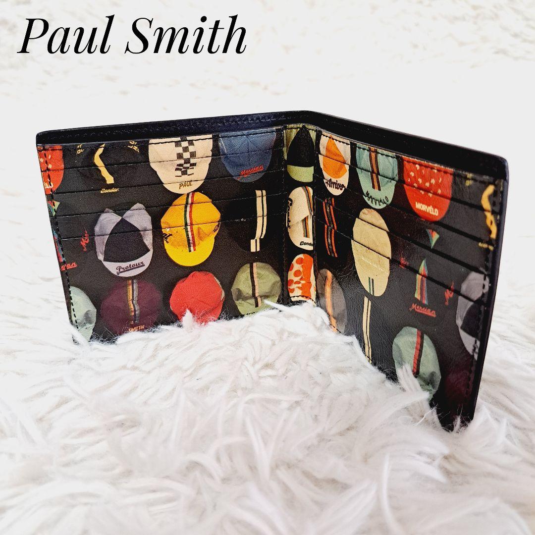 ポールスミス Paul Smith レア サイクルキャップ柄 折り財布 ポールスミス Paul Smith レア サイクルキャップ柄 折り財布