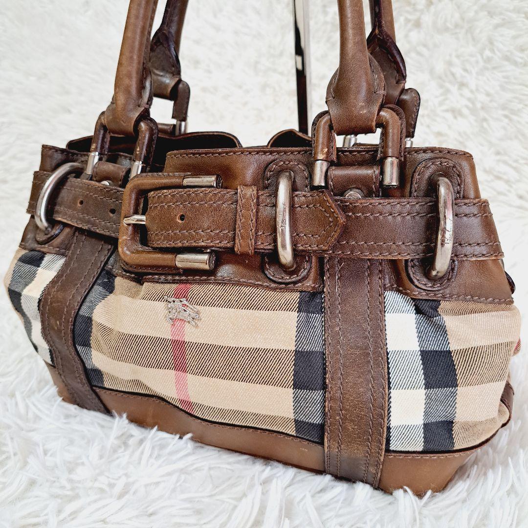 BURBERRY バーバリー 激レアノバチェックベルトバックルハンドバッグ