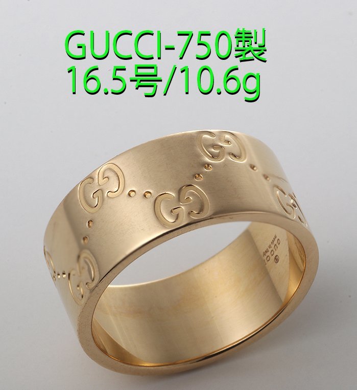 国内正規品】 ☆GUCCI リング・16.5号・10.6g/IP-6518 ICON 750製