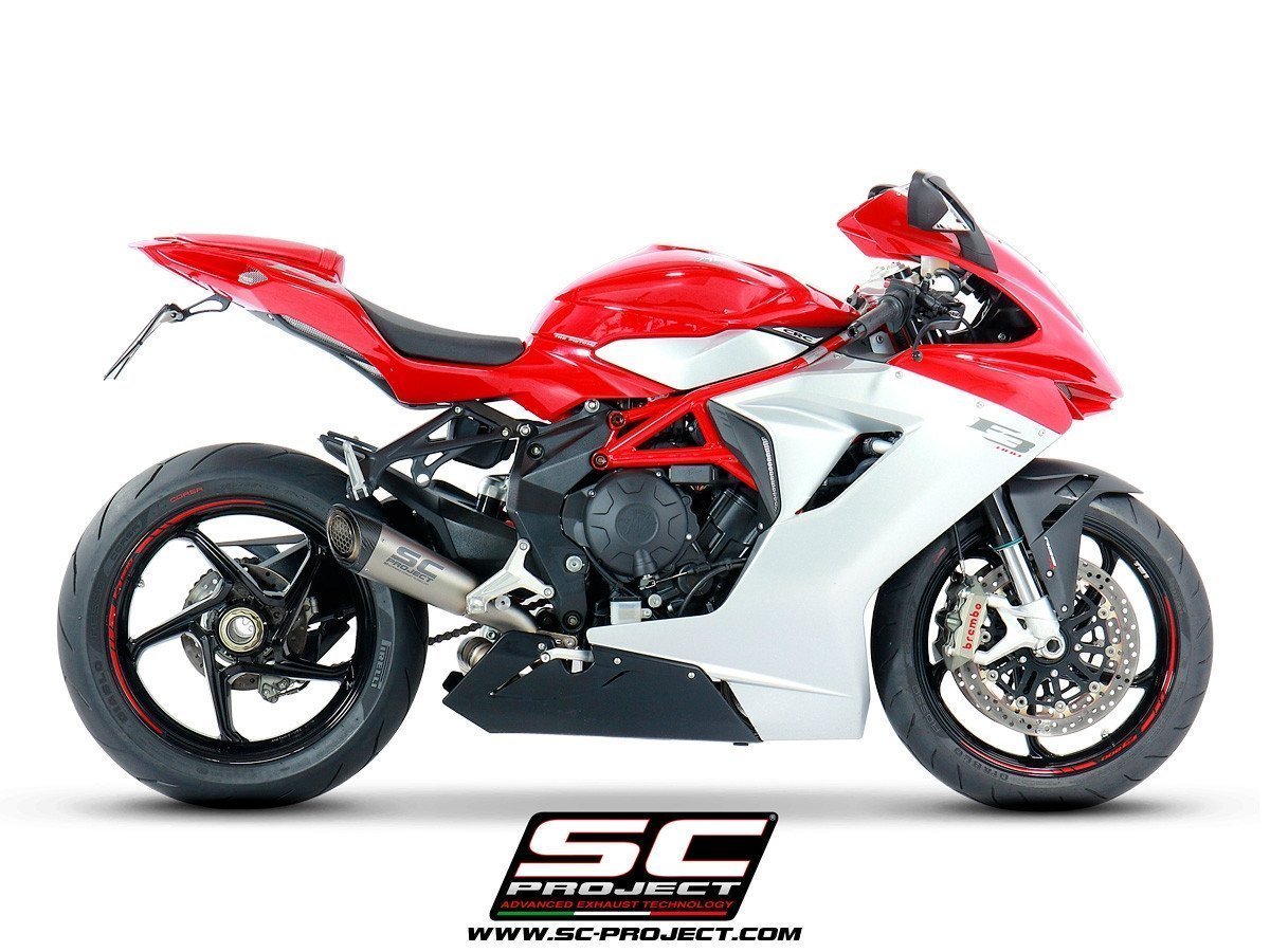 【国内在庫】SC-PROJECT SCプロジェクト S1サイレンサー & ″S″字 フルチタンリンクパイプ MV AGUSTA F3 675 / 800 / ROSSO MVアグスタ ★_画像1