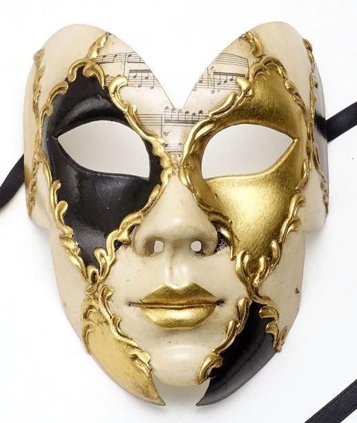 イタリア製 輸入雑貨 ベネチアンマスク アイマスク ブラック ゴールド リビングスタジオ 直輸入 ラグーナ マスカレード 仮面 BCE-900BK-GL
