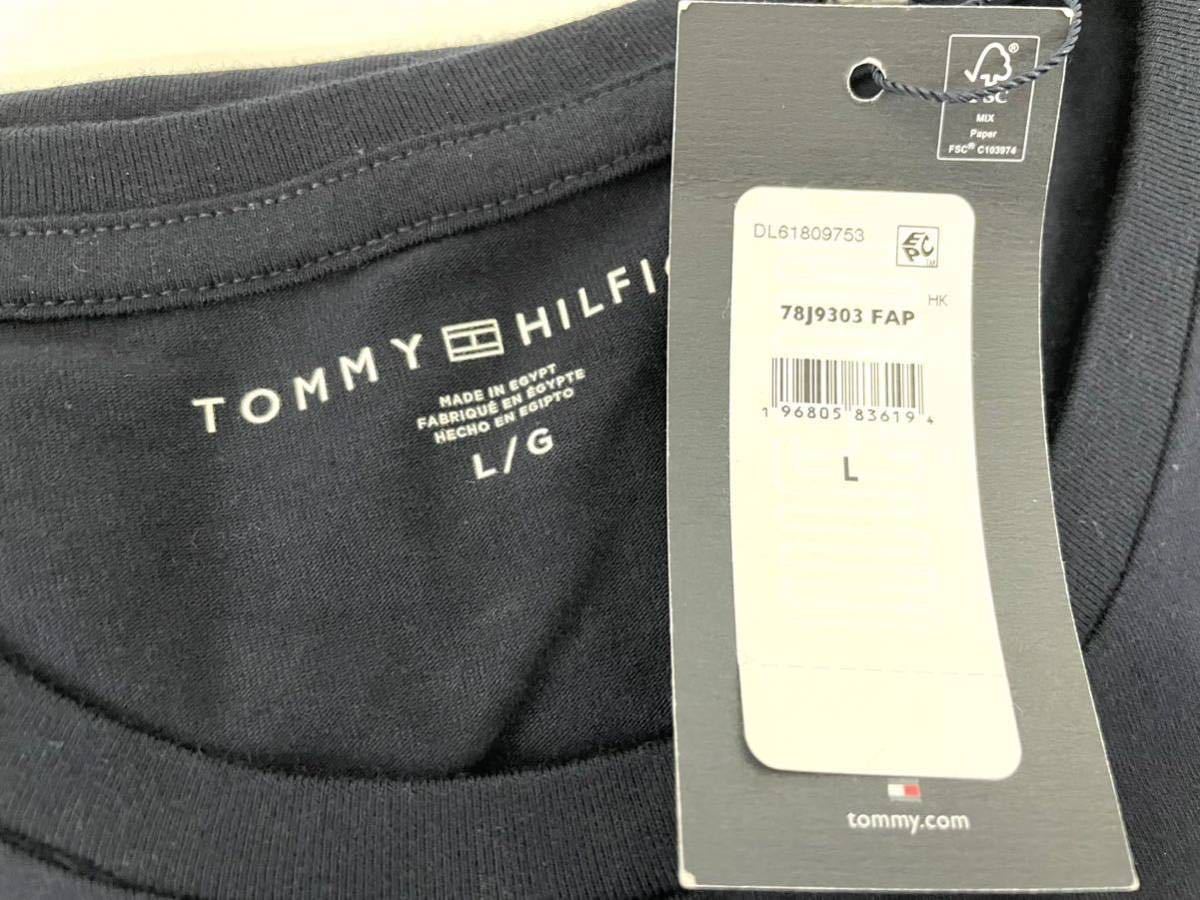 TOMMYHILFIGER トミーヒルフィガー メンズ 半袖Tシャツ L ネイビー シンプル 大きいサイズの画像5