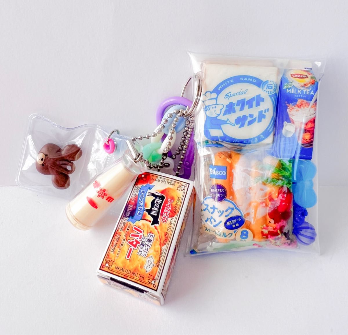 4) ガチャ詰めポーチ ミニ お菓子 ミニチュア ガチャ 朝ごはん