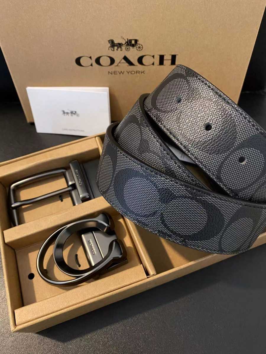 COACH コーチメンズ リバーシブル シグネチャー メンズベルト