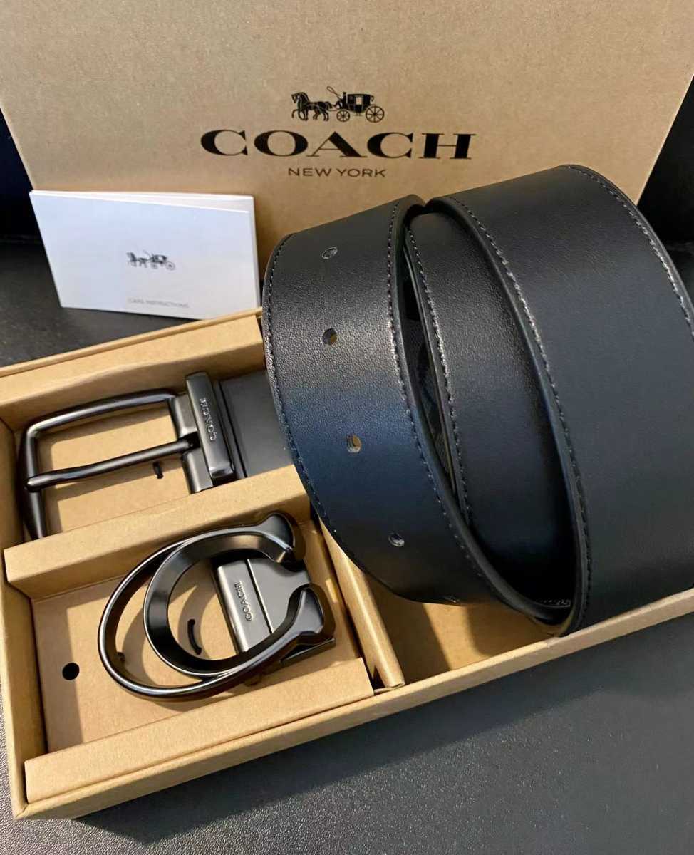 COACH コーチメンズ リバーシブル シグネチャー メンズベルト