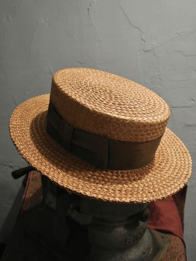 40s Vintage stetson medalist boater hat 1/8 LO 57cmヴィンテージ