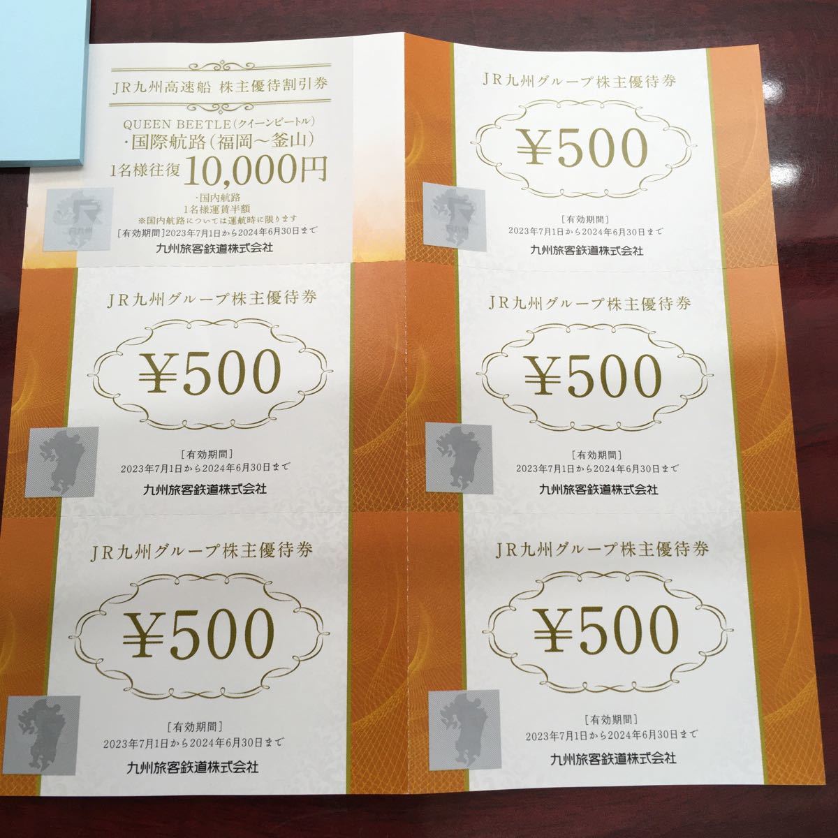 JR九州グループ 株主優待券（500円）有効期限2024年6月30日