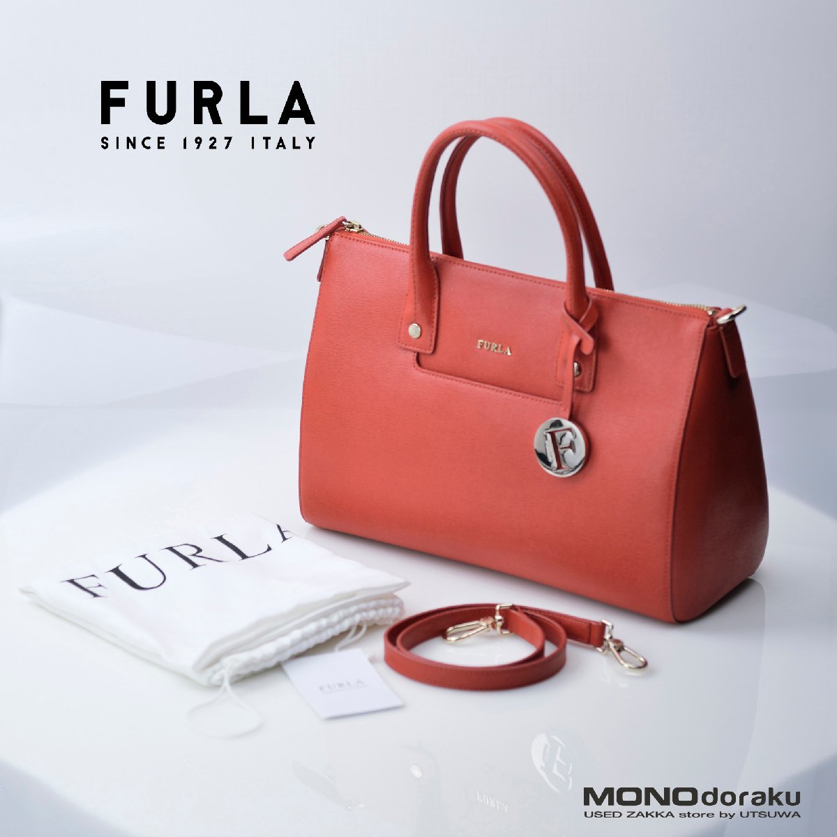 ○日本正規品○ LINDA FURLA リンダ フルラ バッグ オレンジ 2way