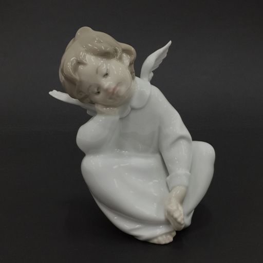 リヤドロ 天使の考えごと 陶器人形 フィギュリン 置物 インテリア 