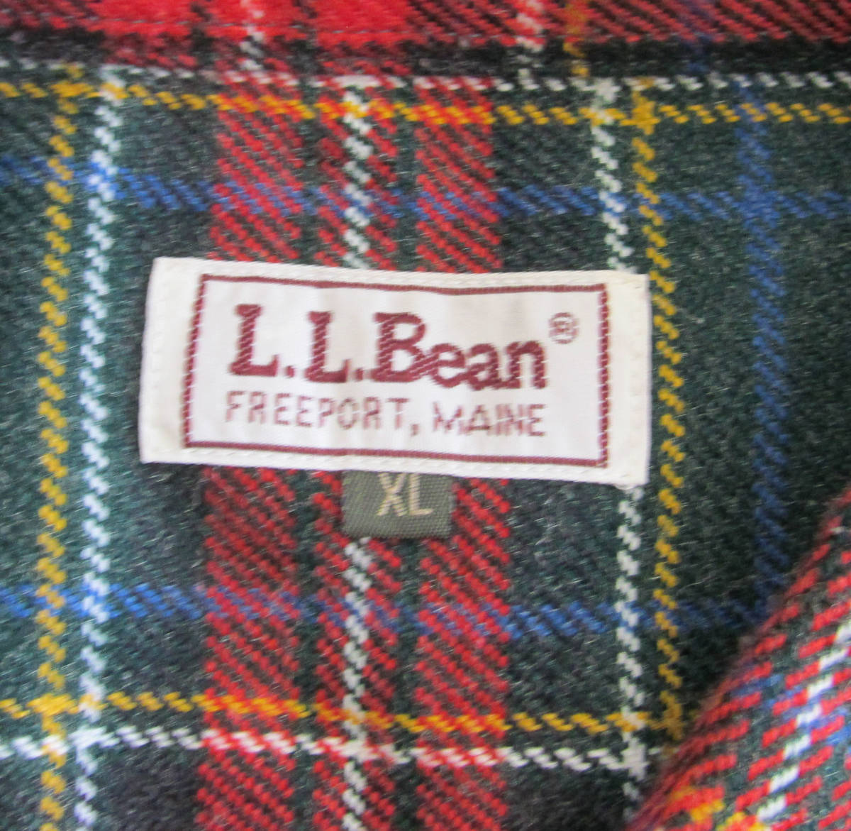 ビンテージ 80年代 LLBEAN エルエルビーン 長袖 ウールシャツ XL c90_画像3