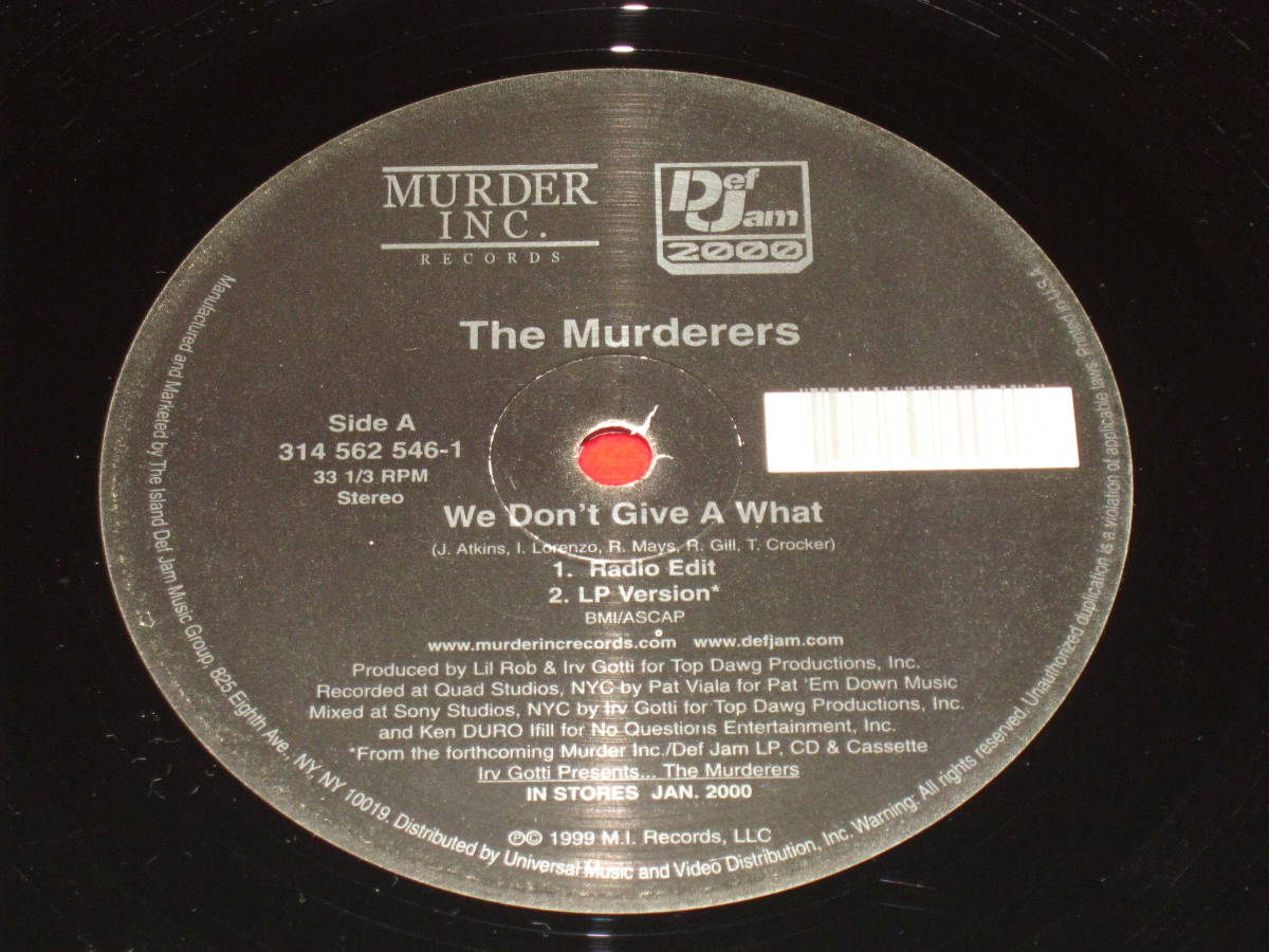 The Murders 12" WE DON'T GIVE A WHAT US盤 !!_画像3