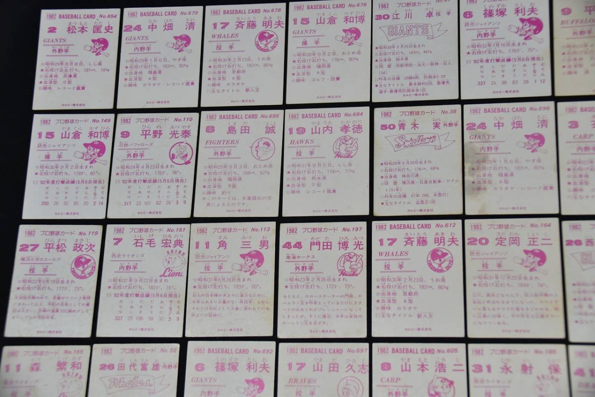 昭和　レトロ　当時もの　カルビー プロ野球 カード　82年　など　まとめて　大量　93枚　即決_画像5