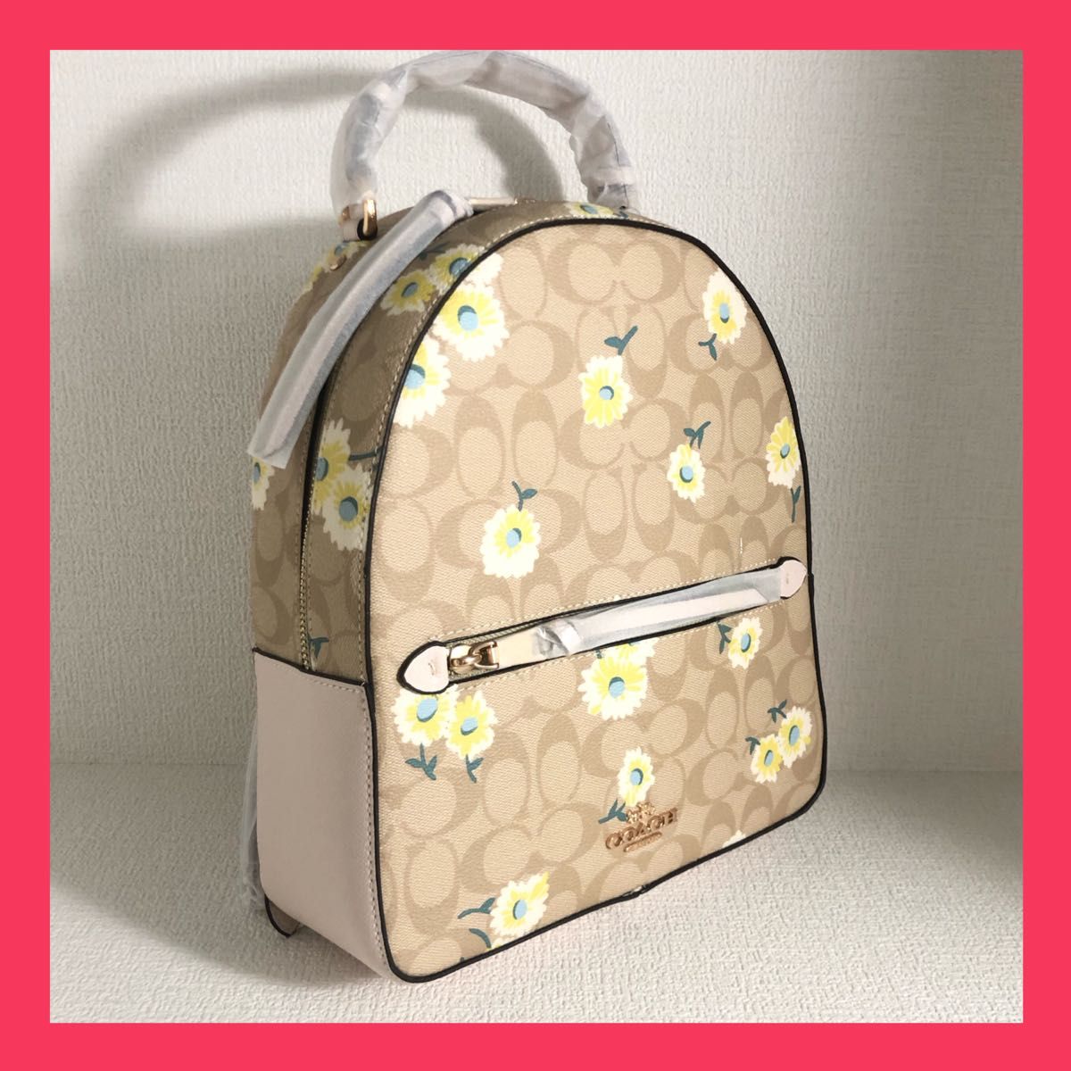 Coach 花柄バックパック ベージュ 新品未使用】コーチ リュック バックパック 花柄 ベージュ COACH