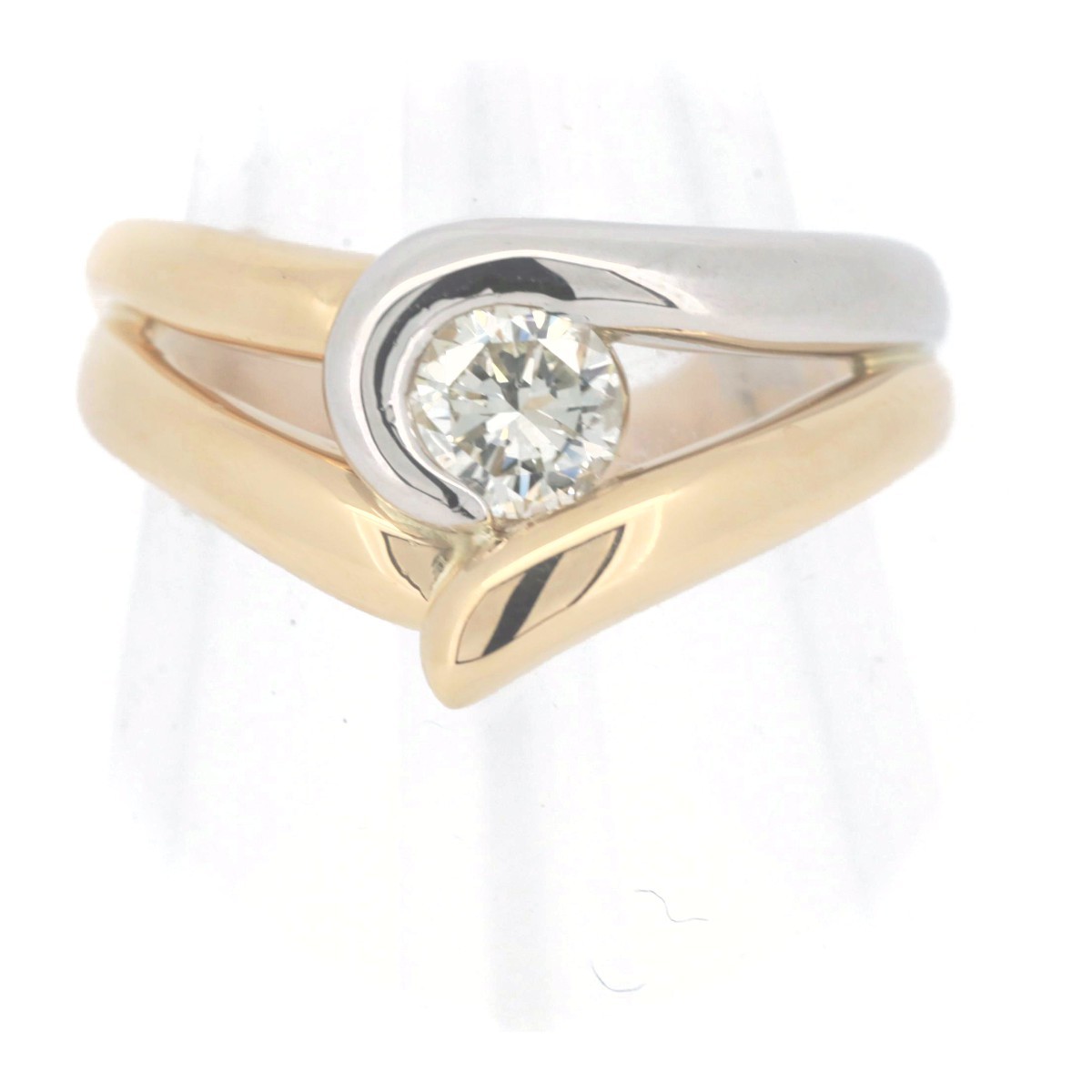 タサキ ダイヤモンド リング 指輪 0.41ct 11.5号 K18YG/PT900(18金 イエローゴールド/プラチナ) 質屋出品