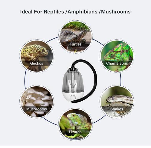爬虫類 加湿器 ペット用 超音波噴霧器 最大噴霧量380ml/時 ミスト発生器 爬虫類霧化器 1ガロン/4L 両生類/キノコ/ハーブ/ビバリウムに適用_画像5