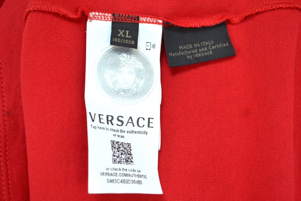 当季大流行 Long Sequin VERSACE 中古 SleeveT-shirt XLサイズ RED T