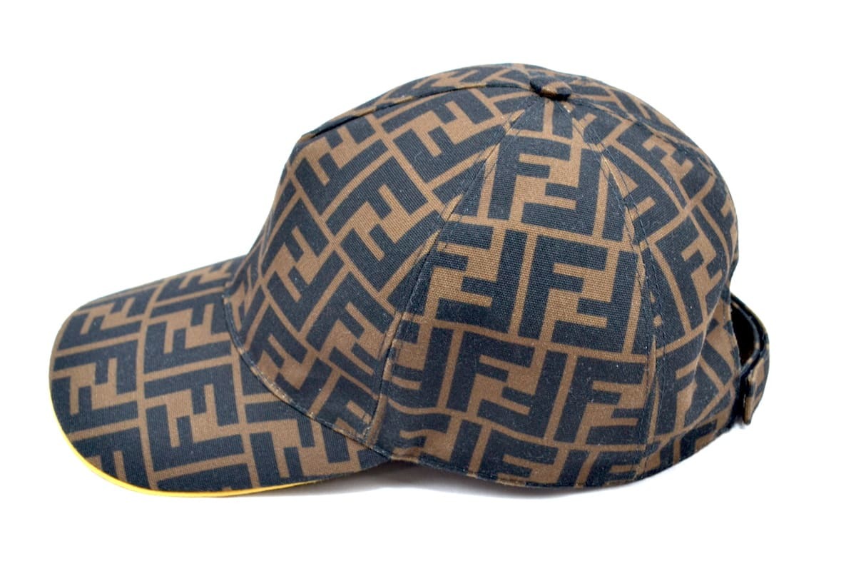 中古 FENDI Fendirama ハット マルチカラーファブリック ベースボール キャップ