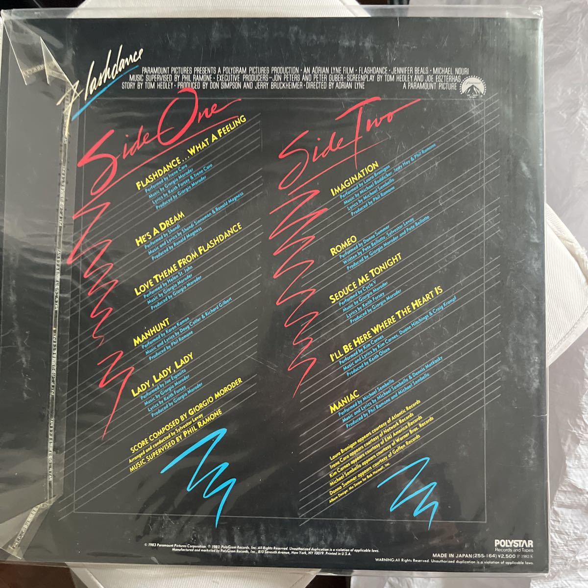 1983年作品フラッシュダンス　送料無料　サントラ盤　最高綺麗盤　ヴィンテージレコード　オールドレコード　インタレスティング　送料無料_画像2
