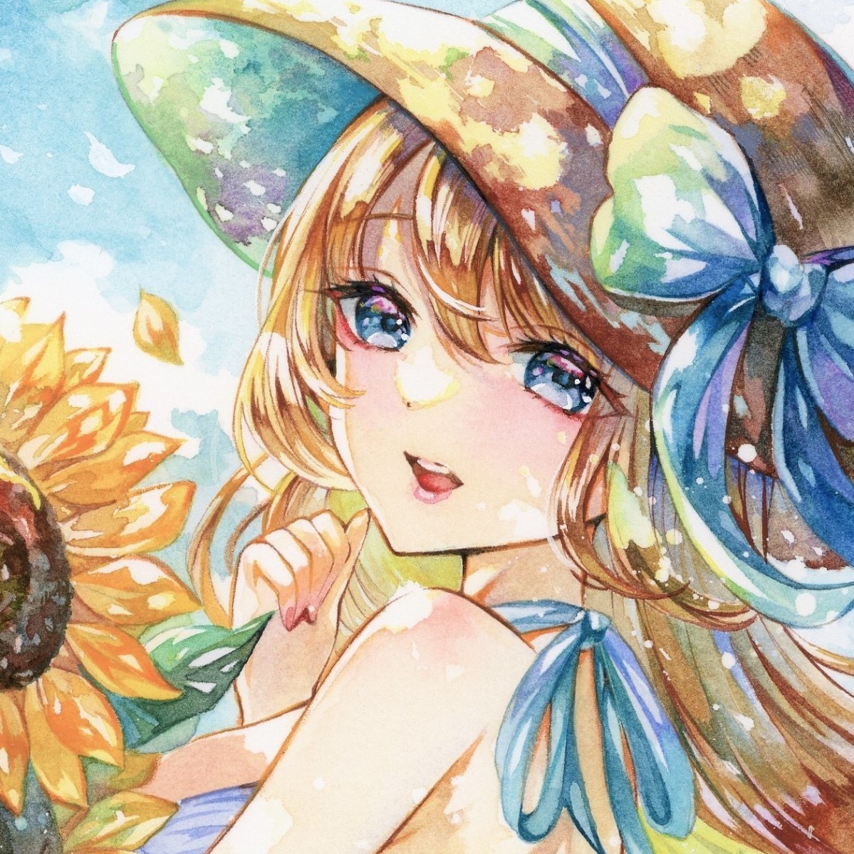 Yahoo!オークション - 手描きイラスト オリジナル【夏のきらめき Yahoo!オークション - 手描きイラスト オリジナル【夏のきらめき