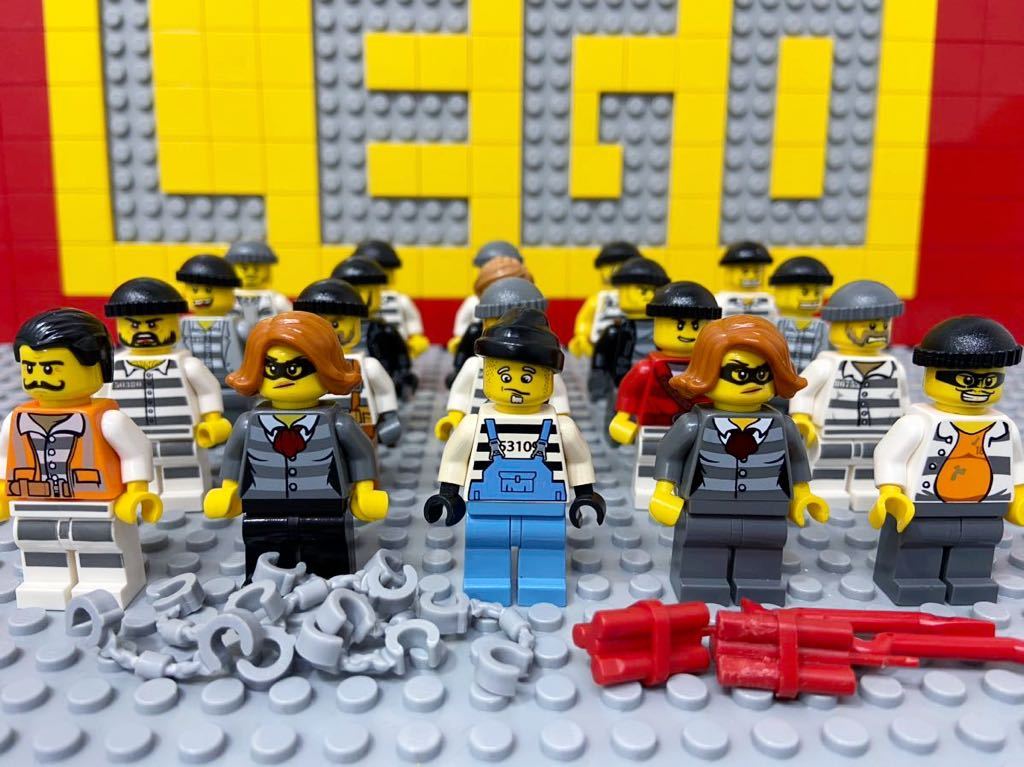 ☆悪党☆ レゴ ミニフィグ 大量20体 泥棒 強盗 囚人 ( LEGO 人形 ☆悪党☆ レゴ ミニフィグ 大量20体 泥棒 強盗 囚人 ( LEGO 人形