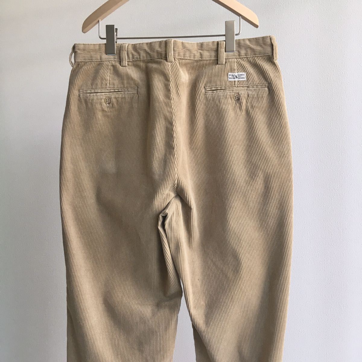 【Ralph Lauren】ラルフローレン ツータック コーデュロイパンツ/W35 L30 ベージュ ANDREW PANT POLO CORDS ヴィンテージ 80s90s_画像8