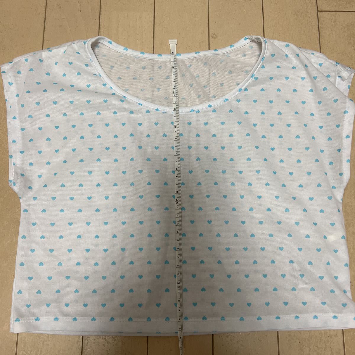 *[ новый товар не использовался ] купальный костюм комплект shortall + футболка серебристый жевательная резинка проверка Heart бледно-голубой 140*