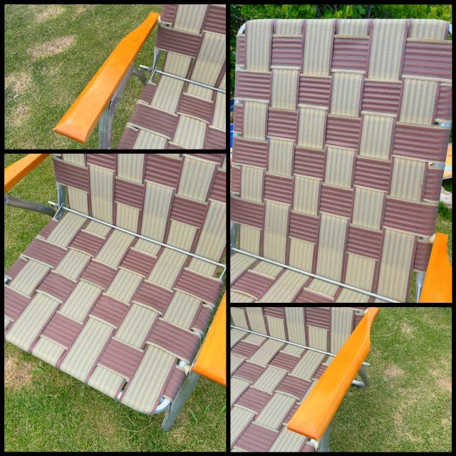 【チェア / 椅子】 ビンテージローンチェア (Lawn Chair) ウッド アウトドア キャンプ ガーデン 折りたたみ 茶 02_画像4
