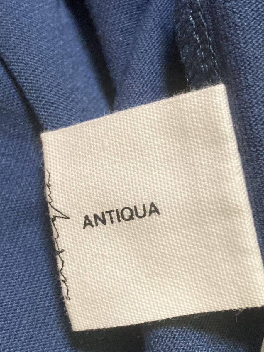 新品タグ付き アンティカ antiqua 接触冷感 UVカット Tシャツ ブルー 青 レディース 五分袖 半袖 ひんやり ゆったり カットソー ビッグT_画像6