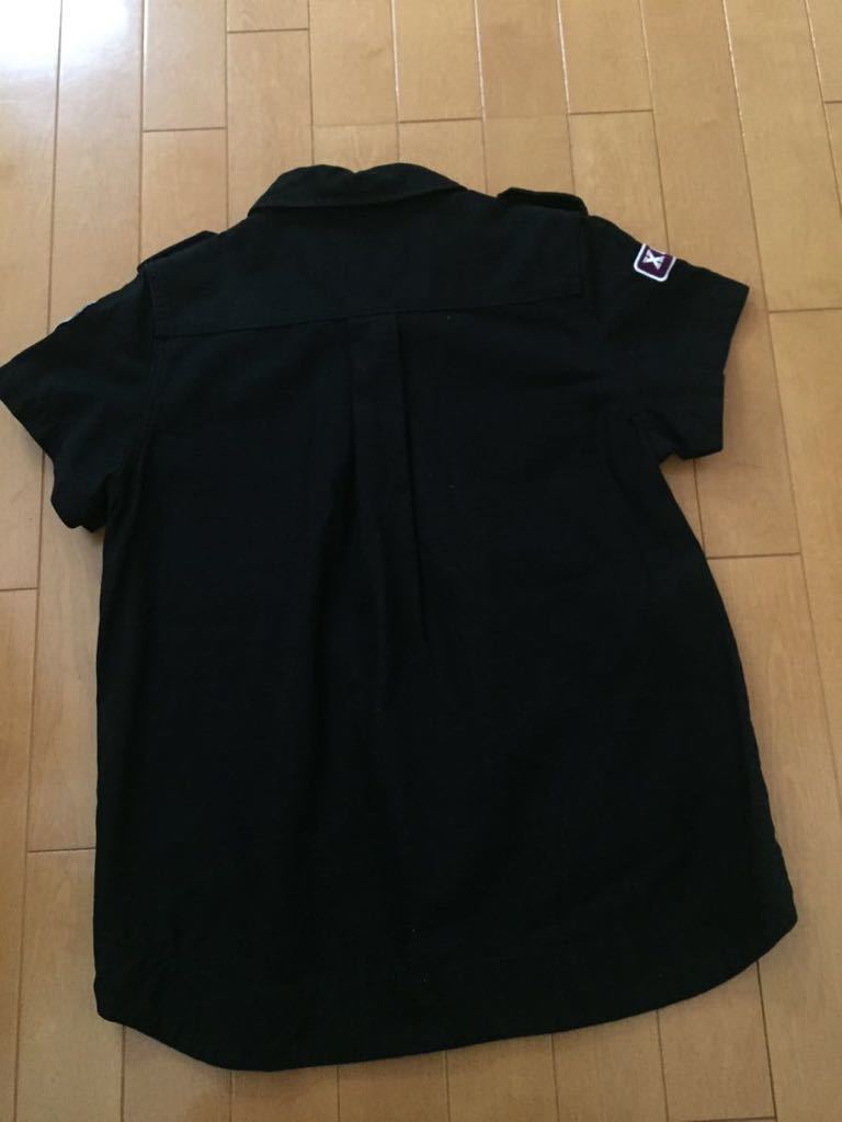  new goods * X-girl X-girl short sleeves military shirt * black * size 2