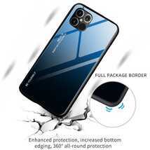 おまけ付き マリンブルー iphone ケース 13 Pro Max mini 青 グラデーション 耐衝撃 カバー ガラス アイフォン 13 プラス スマホケース_画像5