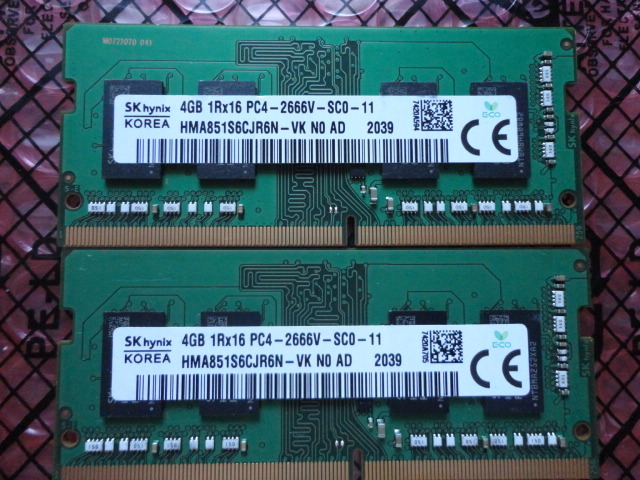 SKhynix 1Rx 4GBx2枚計8GB PCV JChere雅虎拍卖代购