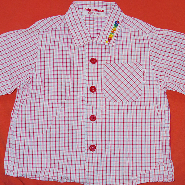  сделано в Японии размер T80-G11 mikihouse Miki House рубашка с длинным рукавом 
