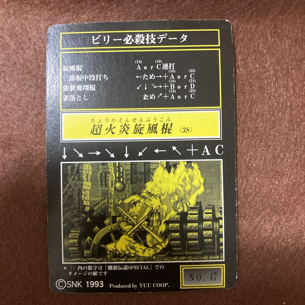 餓狼伝説スペシャル カード ビリーカーン ゴールドカード