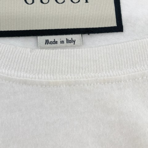 GUCCI グッチ ホワイト 440103 GUCCI ロゴ ウォッシュドオーバーサイズ Tシャツ ホワイト L トップス コットン メンズ 中古の画像8