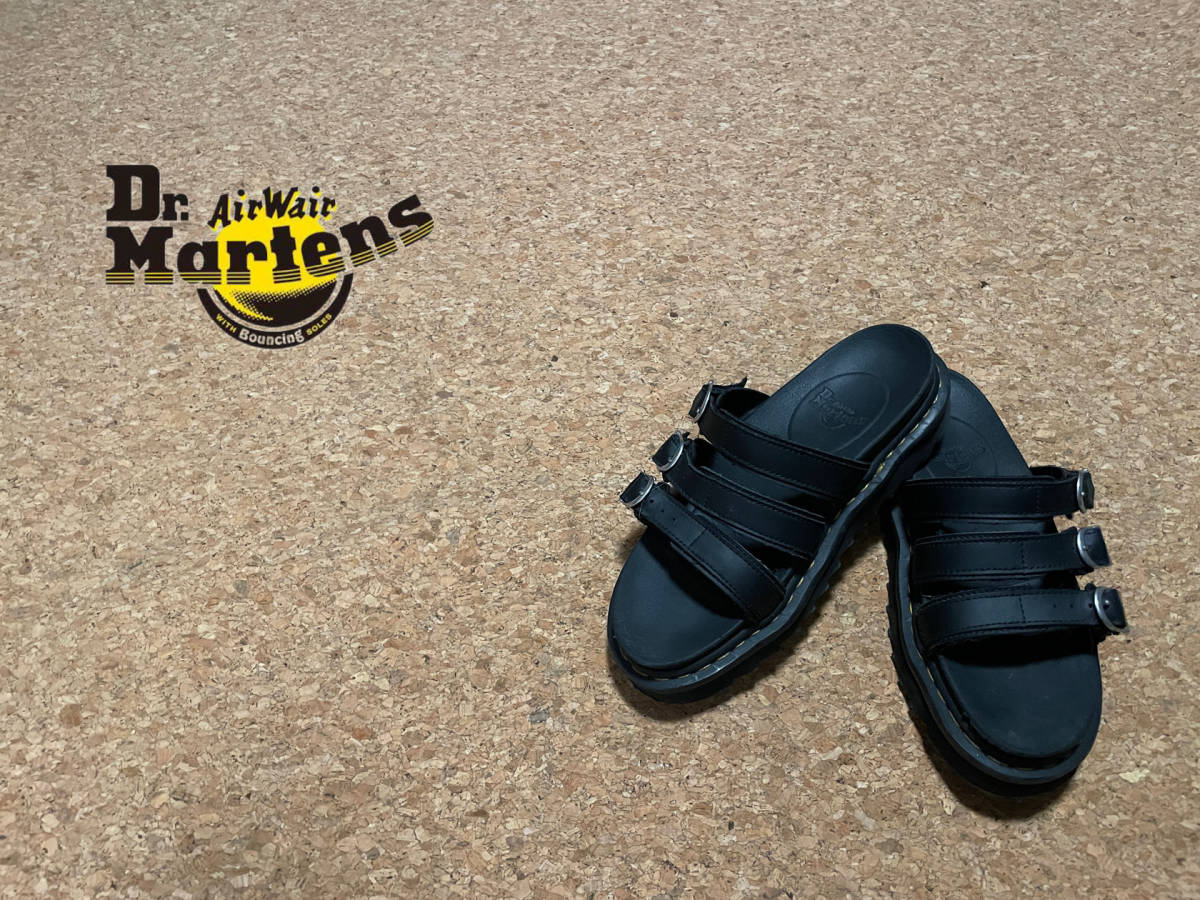 ◯ Dr.Martens レザー ストラップ サンダル / ドクターマーチン BLAIRE LEATHER SLIDE SANDALS 黒 UK6 25cm Mens Ladies #Sirchive_画像1