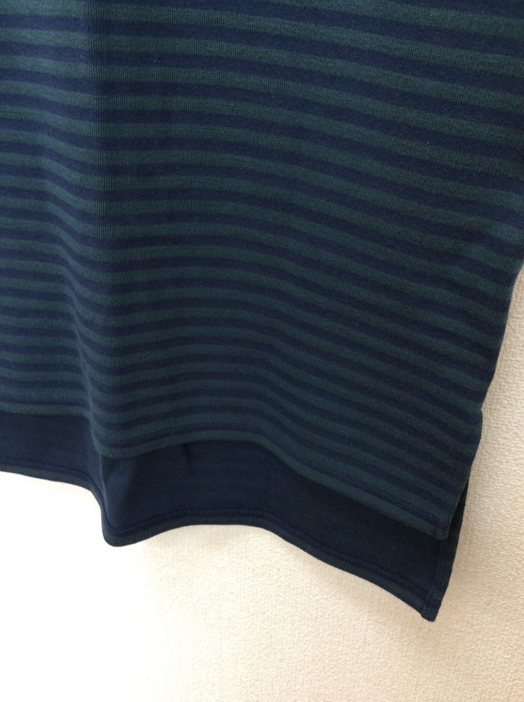  Ozoc темно-зеленый × темно-синий окантовка толстый cut and sewn One-piece свободно Silhouette размер 38