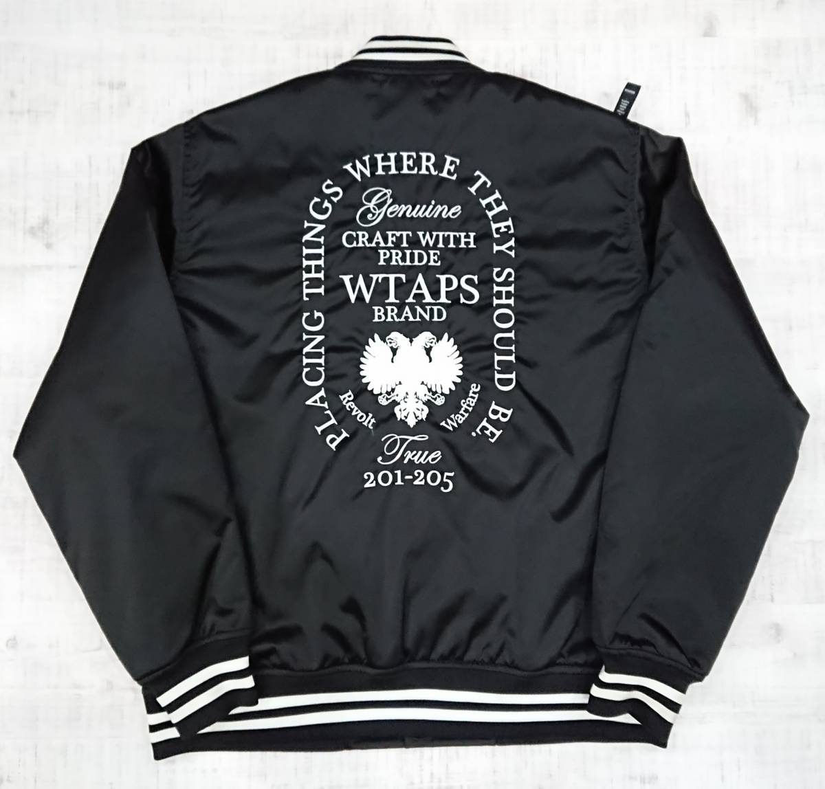 WTAPS AW TEAM JACKET. NYLON. TWILL size L black team jacket