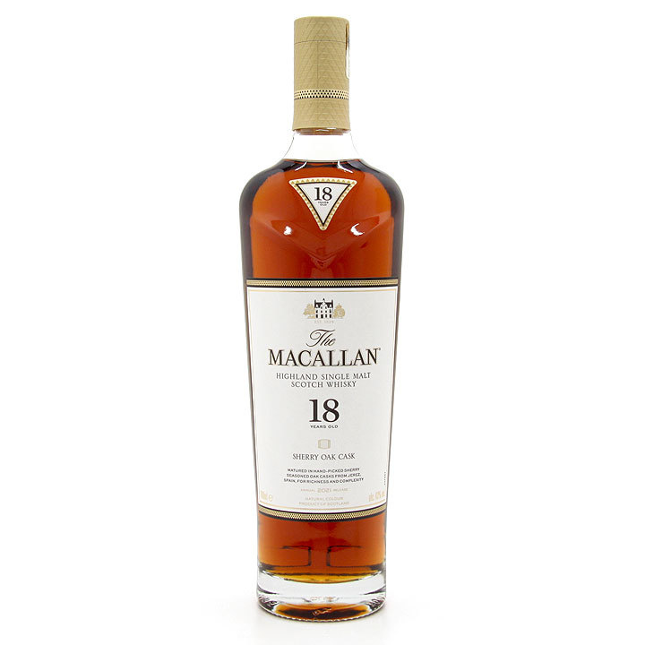 古酒　ウイスキー　スコッチ　マッカラン　MACALLAN　18年　シェリーオークカスク　2021年リリース　700ml　箱付