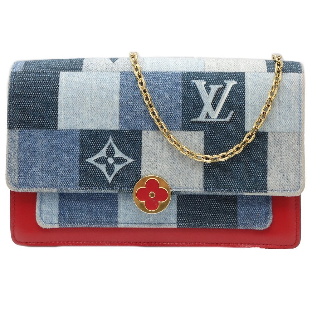 ルイヴィトン LOUIS VUITTON ポルトフォイユ フロールチェーン M69036 ウォレットチェーン モノグラム・デニム ブルー/081829【中古】_画像10