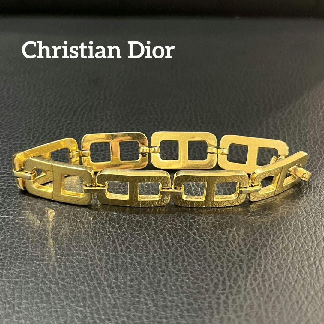 【GERMANY製】Christian Dior クリスチャン ディオール ブレスレット ゴールド CD ロゴ 刻印あり ヴィンテージ 希少