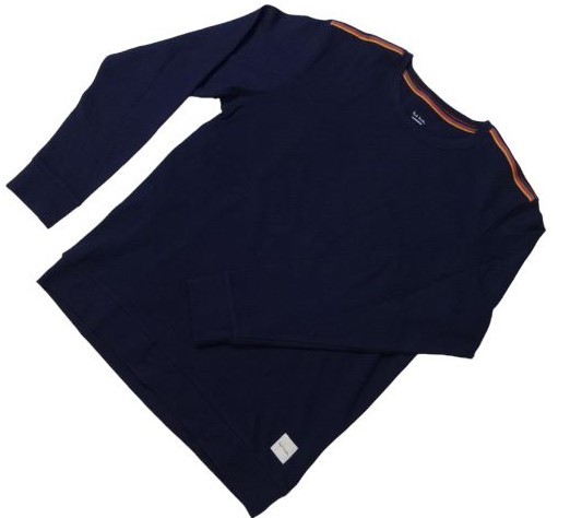 新品未使用 正規品 ポールスミス Paul Smith PAUL SMITH LOUNGEWEAR 長袖Tシャツ ネイビー ストライプ マルチストライプ L