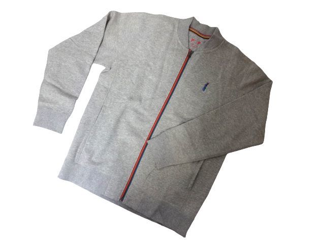  новый товар не использовался Paul Smith pop Paul Smith POP PAUL SMITH LOUNGEWEAR длинный рукав Zip выше кролик серый полоса мульти- полоса L