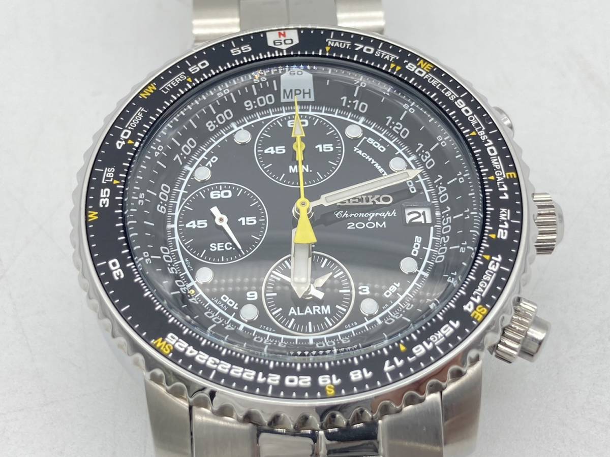 希少 SEIKO 海外モデル パイロット メンズ 腕時計 7T62-0EB0-