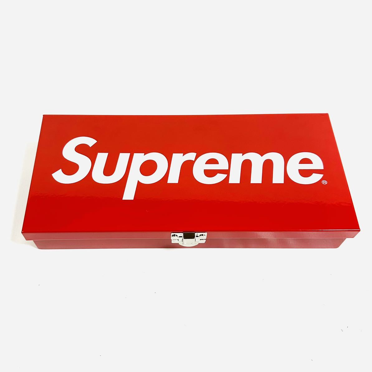 未使用】Supreme シュプリーム ロックボックス レッド ホワイト ロゴ