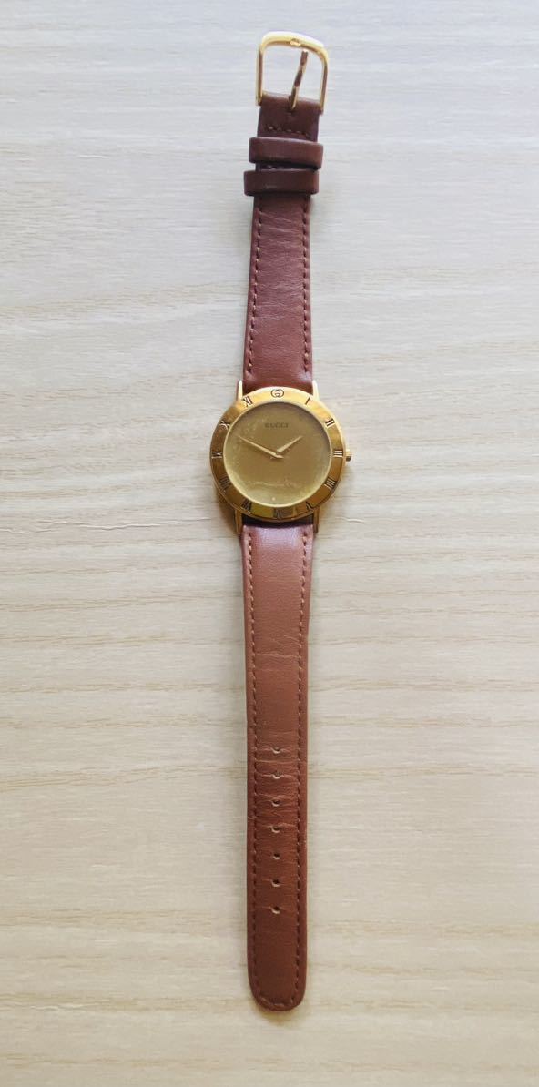 GUCCI グッチ 腕時計 3000.2.M ラウンド QZ ゴールド メンズ GUCCI グッチ 腕時計 3000.2.M ラウンド QZ ゴールド メンズ