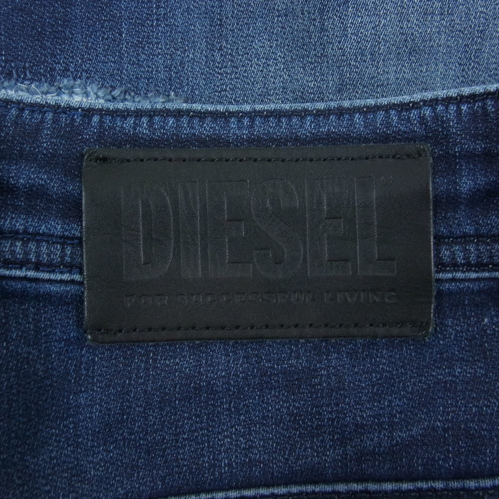 DIESEL ディーゼル 069BK KROOLEY CB-NE ジョグジーンズ ダメージ加工 デニム パンツ インディゴブルー系 28【中古】_画像3