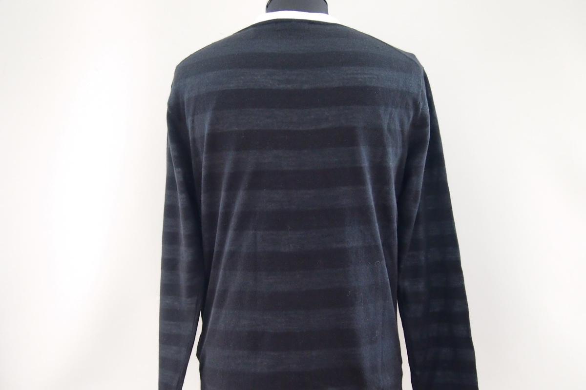  Michel Klein Homme * long sleeve knitted so-* long sleeve T shirt * border knitted so-× plain cut and sewn Layered * size 46*MICHEL KLEIN HOMME